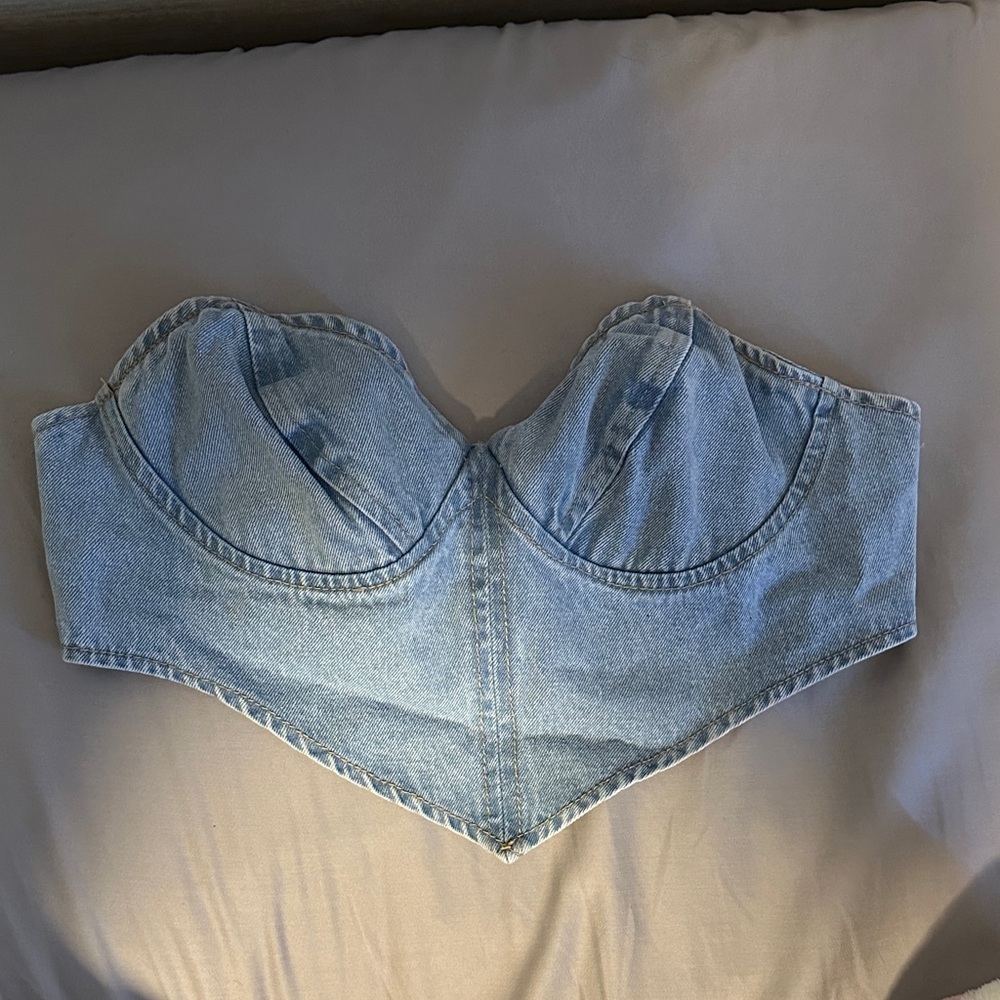Light Blue Denim crop top